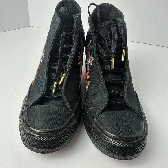 Converse X PatBo All Star Lux Wedge Mid High Top Sneaker Womens Size 5 Gold Tips - Picture 9 of 9